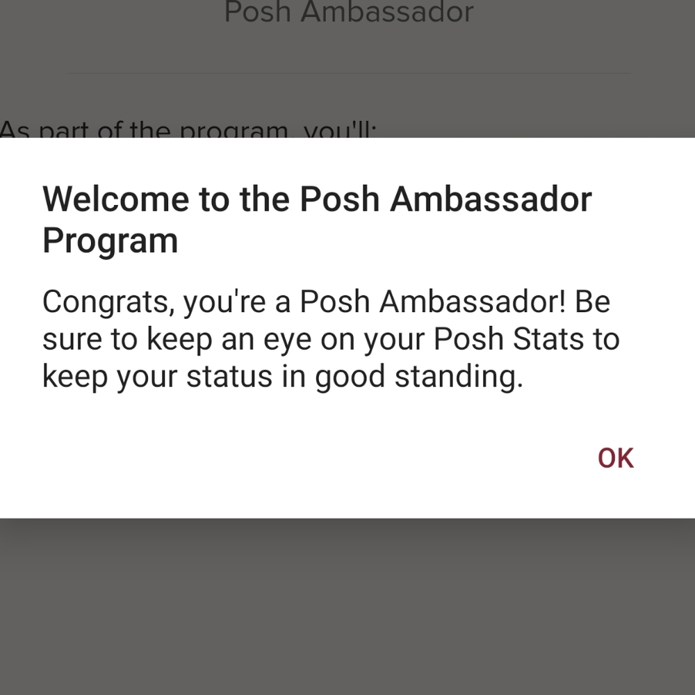 I just got Posh Ambassador status!